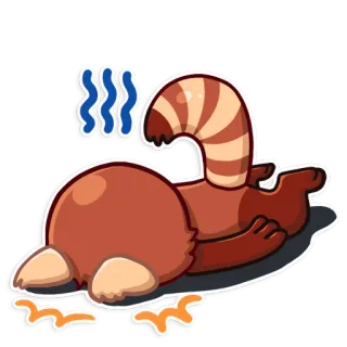 😵 Panda rojo, Animal, Dibujo animado, Mono, Perezoso, Agotado, Pegatina whatsapp sticker