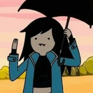 🖤 Marceline Adventure Time мультфильм, вампир, персонаж, зонт telegram sticker