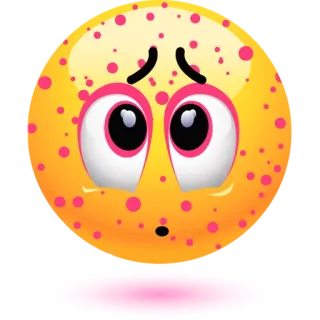 🤒 表情符号, 悲伤, 担心, 黄色, 粉色 telegram sticker