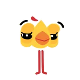 ๐ bird, cartoon, yellow, animal, character telegram sticker