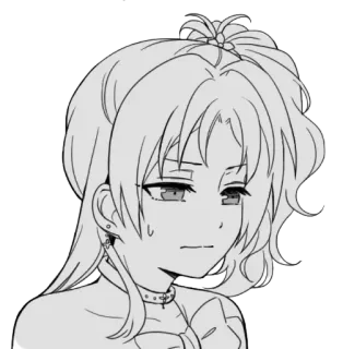 🙃 Anime, menina, expressão, entediada, cansada whatsapp sticker