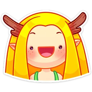 😀 Cartone animato, Personaggio, Carino, Sorridendo, Illustrazione, Fantasy telegram sticker