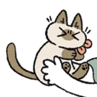 😝 cat, siamese cat, sticker, animal, pet, cute, cartoon telegram sticker