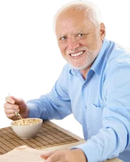 🍛 Hide the Pain Harold meme, internet meme, stock photo, hide the pain harold, funny, portrait telegram sticker