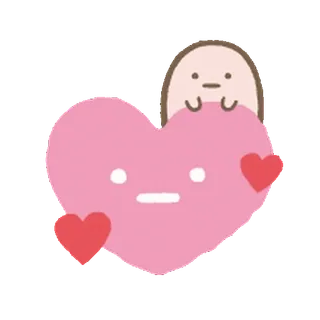 🍐 coração, amor, desenho animado, kawaii, fofo telegram sticker