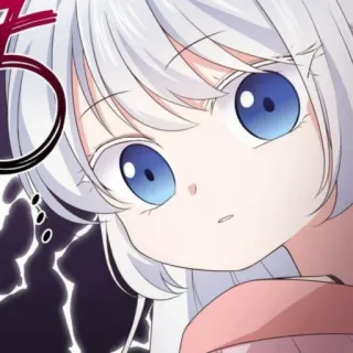 🎐 アニメ 女の子, かわいい, マンガ, 白い髪, 大きな目 telegram sticker