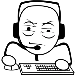 🤔 gamer, keyboard, headset, stick figure telegram sticker