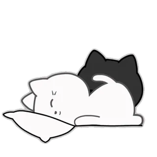 👋 kat, schattig, slapen, slapend, dier, cartoon, schattig, lui telegram sticker