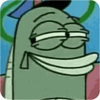 😴 spongebob, fish, smug, cartoon, animation whatsapp sticker