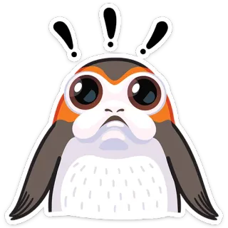 ‼️ Porg Star Wars Porg, Star Wars, lindo, pájaro, emoji, pegatina telegram sticker