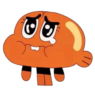 😭 Darwin Watterson The Amazing World of Gumball Dessin animé, Triste, Pleurs, Orange, Poisson, Personnage telegram sticker