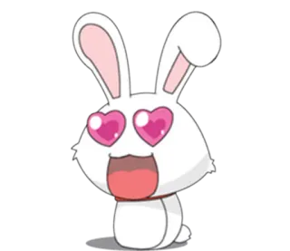 😍 lapin, amour, coeurs, mignon, dessin animé whatsapp sticker