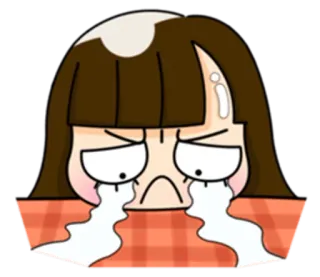 😭 crying, sad, emotional, tears, cartoon, girl whatsapp sticker
