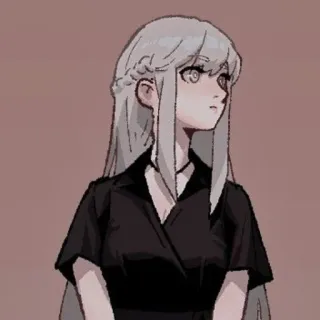 🕯 anime, girl, portrait, long hair, illustration telegram sticker