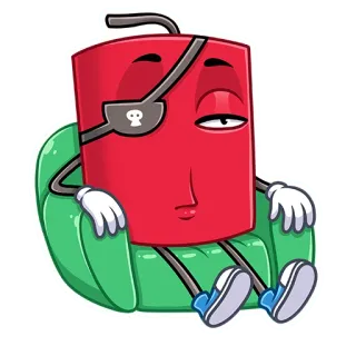 😕 Stiker, Kartun, Dinamit, Bajak laut, Dinamit mata tertutup telegram sticker