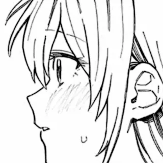 🎧 Anime, Manga, Fille, Portrait, Croquis, Noir et blanc telegram sticker