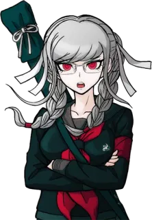 😮 Peko Pekoyama Danganronpa Anime, Personnage, Danganronpa, Peko Pekoyama, Nattes, Lunettes telegram sticker