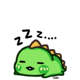 😴 ZZZ..... 恐龙, 睡觉, 可爱, 卡通, zzz, 休息 whatsapp sticker