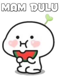 🍡 MAM DULU mignon, pastèque, dessin animé, adorable, personnage telegram sticker