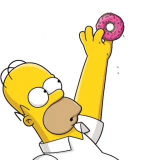 😊 Homer Simpson The Simpsons cartoon, donut, funny, homer, simpson whatsapp sticker