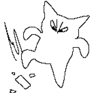 😡 gato, bravo, arma, violência, desenho animado telegram sticker