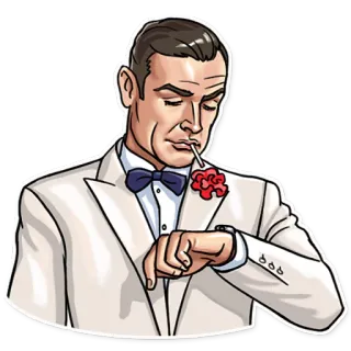 ⏳ James Bond James Bond, điệp viên, đặc vụ, phim, người đàn ông, áo vest telegram sticker