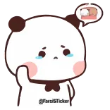 🥺 @FarsiSticker fofo, panda, adesivo, desenho animado, triste telegram sticker