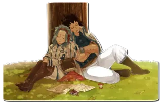😴 Anime, Tidur, Istirahat, Pasangan, Luar ruangan telegram sticker