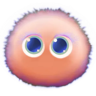 ❤ lindo, esponjoso, ojos, dibujos animados, pegatina, adorable telegram sticker