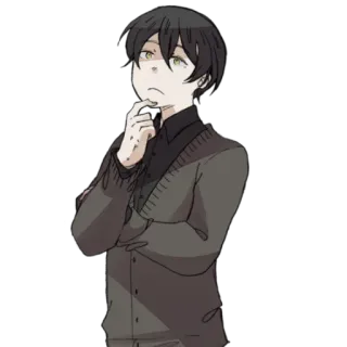 🤔 Anime, Berpikir, Cowok, Karakter, Manga whatsapp sticker