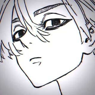 🀄 Anime, Manga, Personaggio, Ritratto, Bianco e nero, Arte telegram sticker