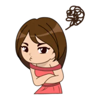 👩 enojada, mujer, dibujo animado, irritada, molesta telegram sticker