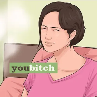 🙂 youbitch insult, rude, offensive, slur, woman, text telegram sticker