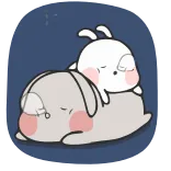 😴 tiere, niedlich, hase, schlafend, kawaii, cartoon telegram sticker