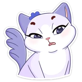 🥴 cat, sticker, animal, cute, cartoon, purple whatsapp sticker