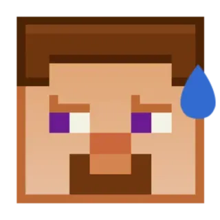 😥 Steve Minecraft minecraft, video game, character, steve, pixel art, meme, gaming telegram sticker