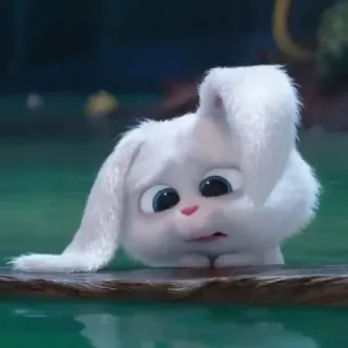 🐰 Snowball The Secret Life of Pets conejo, conejito, blanco, lindo, animal, mascota, triste telegram sticker