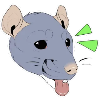 😜 rat, animal, mignon, dessin animé telegram sticker