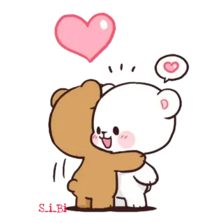 🥰 熊, 可爱, 爱, 卡哇伊, 卡通, 拥抱, 友谊 telegram sticker