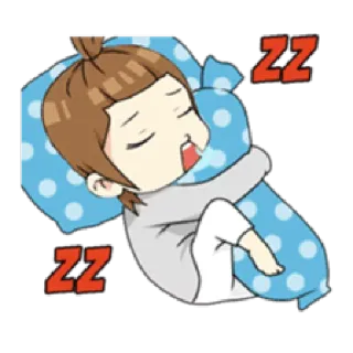 😴 zz tidur, kartun, lelah, tidur, istirahat, zz, imut whatsapp sticker