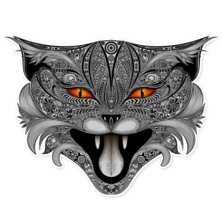 😛 cat, animal, sticker, graphic, illustration, ornate, detailed telegram sticker