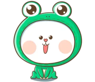 🐽 żaba, zwierzę, kreskówka, uroczy, zielony telegram sticker