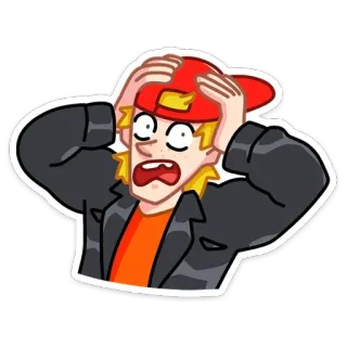 😱 schockiert, verärgert, Cartoon, Figur, bedrückt, besorgt telegram sticker