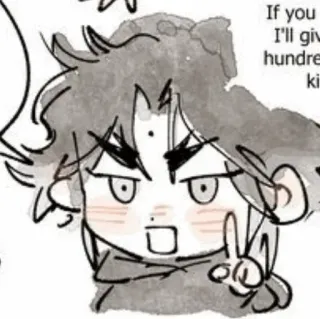 ☁️ If you I'll give hundre kiss pocałunek, kreskówka, anime, manga, powitanie telegram sticker