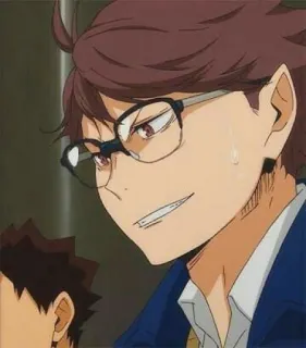 🍃 Oikawa Tooru Haikyuu!! Anime, Haikyuu, Oikawa, Tooru, Lunettes, Personnage telegram sticker