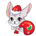 😊 boże narodzenie, święta, święty mikołaj, zwierzę, słodkie, szynszyla, zima telegram sticker