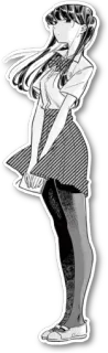 👩 Komi Shouko Komi Can't Communicate Anime, Manga, Escolar, Blanco y negro, Personaje, Komi-san no puede comunicarse telegram sticker