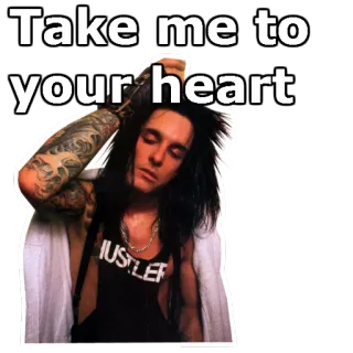 🚲 Take me to your heart Nikki Sixx, Mötley Crüe, Rock 80s, Glam Metal, Arnaqueur, Tatoué, Cheveux Longs telegram sticker