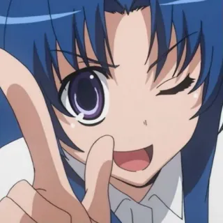 💜 Nagisa Furukawa Clannad anime, winking, cute, schoolgirl, smiling telegram sticker