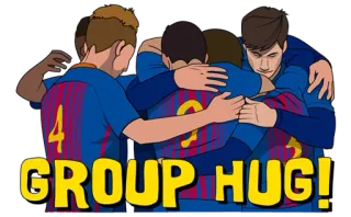 👍 GROUP HUG! abraço em grupo, trabalho em equipe, amizade, celebração, desenho animado telegram sticker